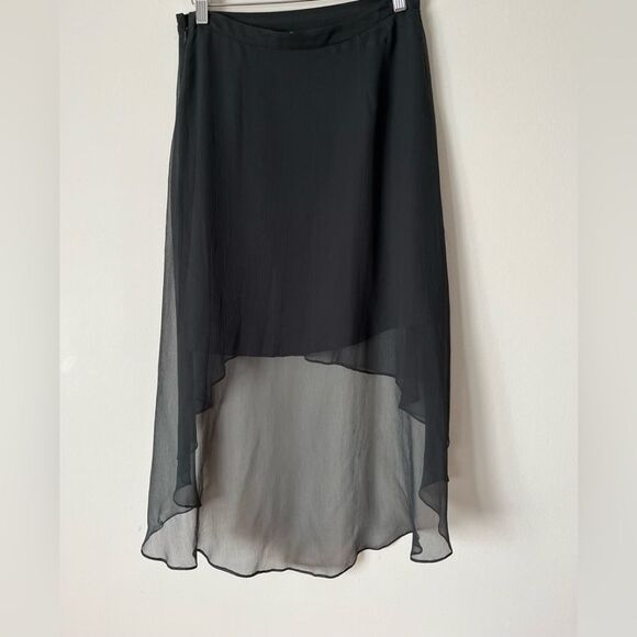 Elizabeth&James dark grey high-low gauze decorated skirt, great condition, 4 - Picture 6 of 8